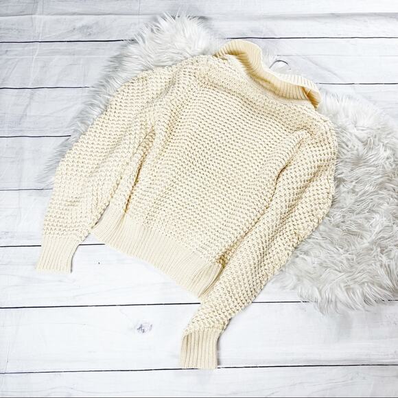 Moon River Collared Puff Sleeve Faux Pearl Button Sweater Cardigan Size Large - Picture 5 of 6